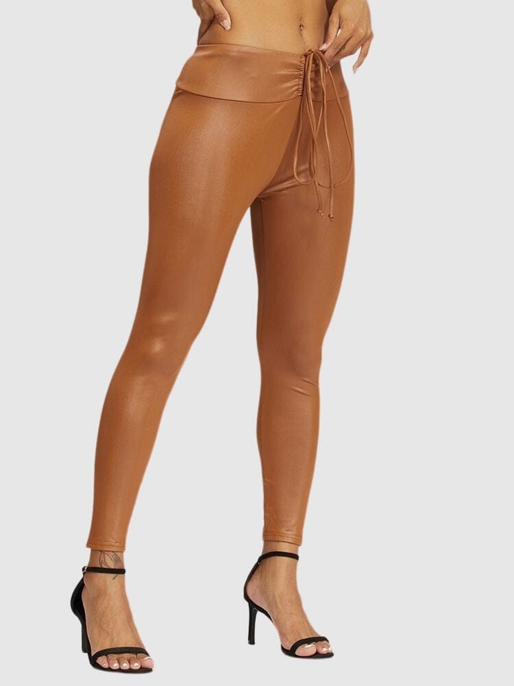 Legging Simili Cuir Taille Élastique