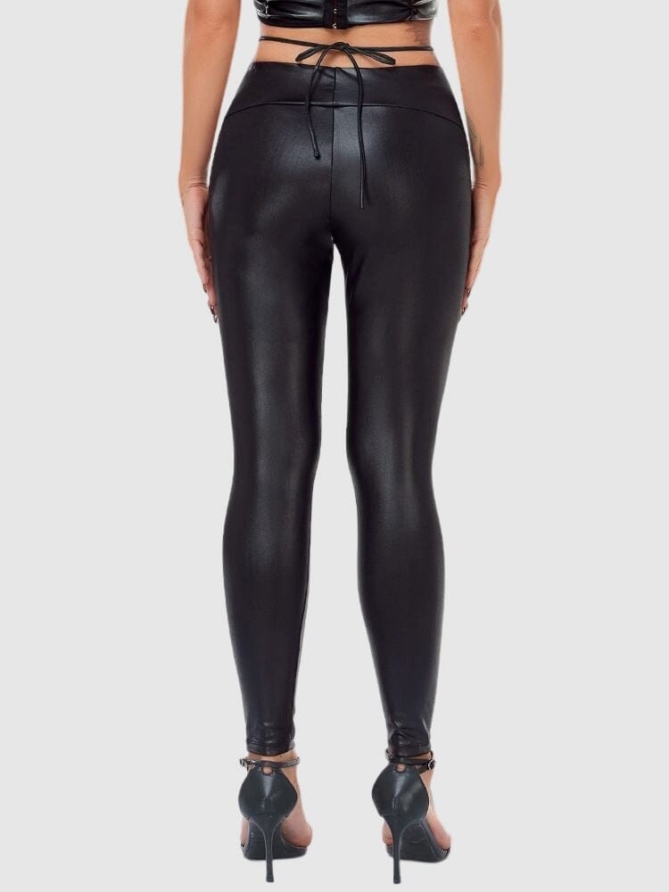 Legging Simili Cuir Taille Élastique