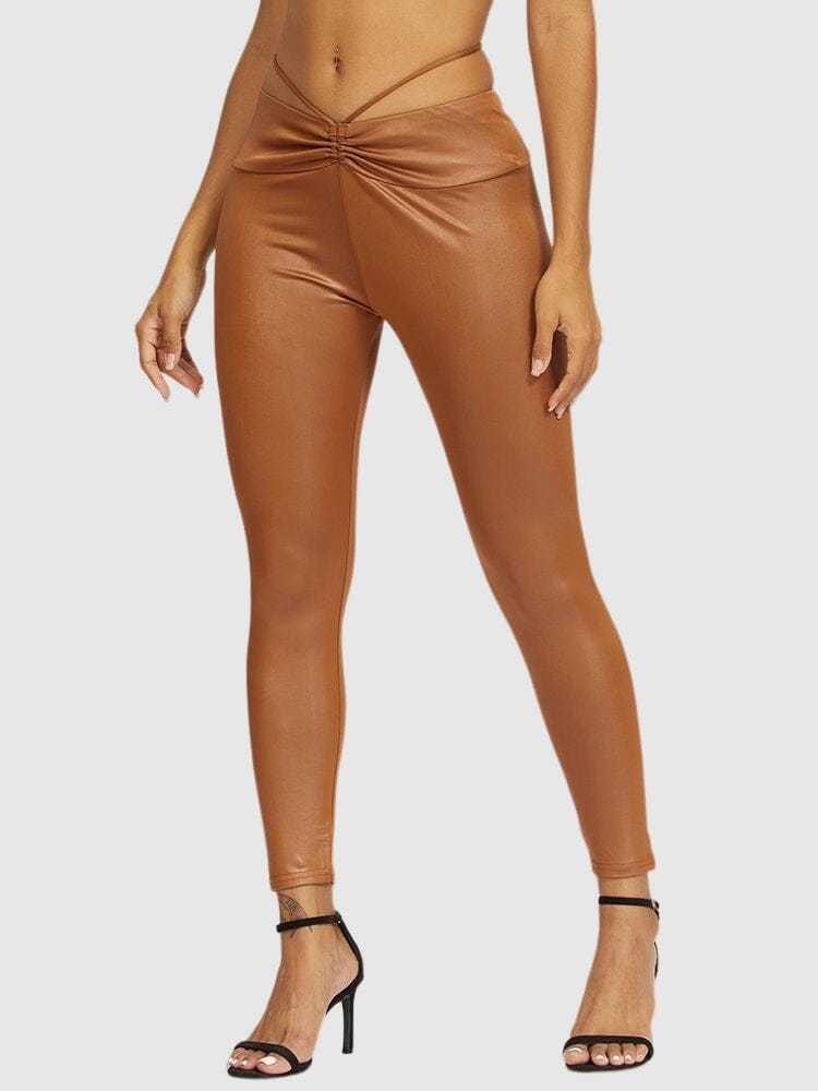 Legging Simili Cuir Taille Élastique