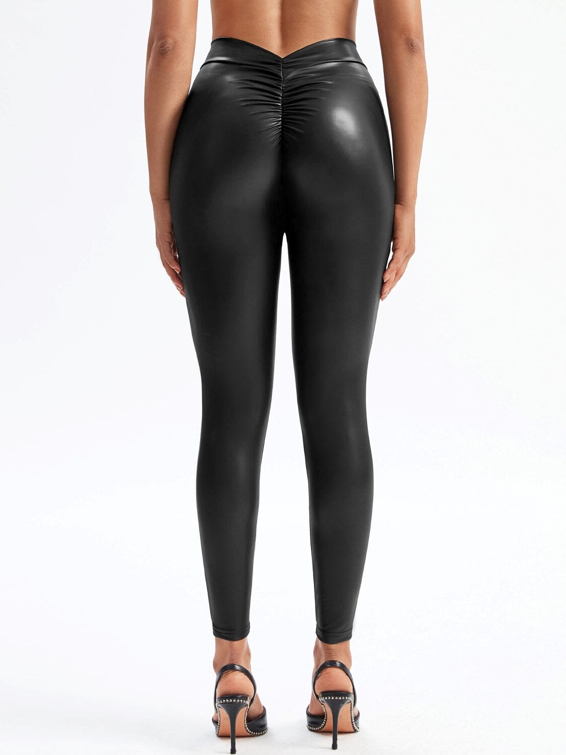 Legging Simili Cuir Taille V Push Up Noir