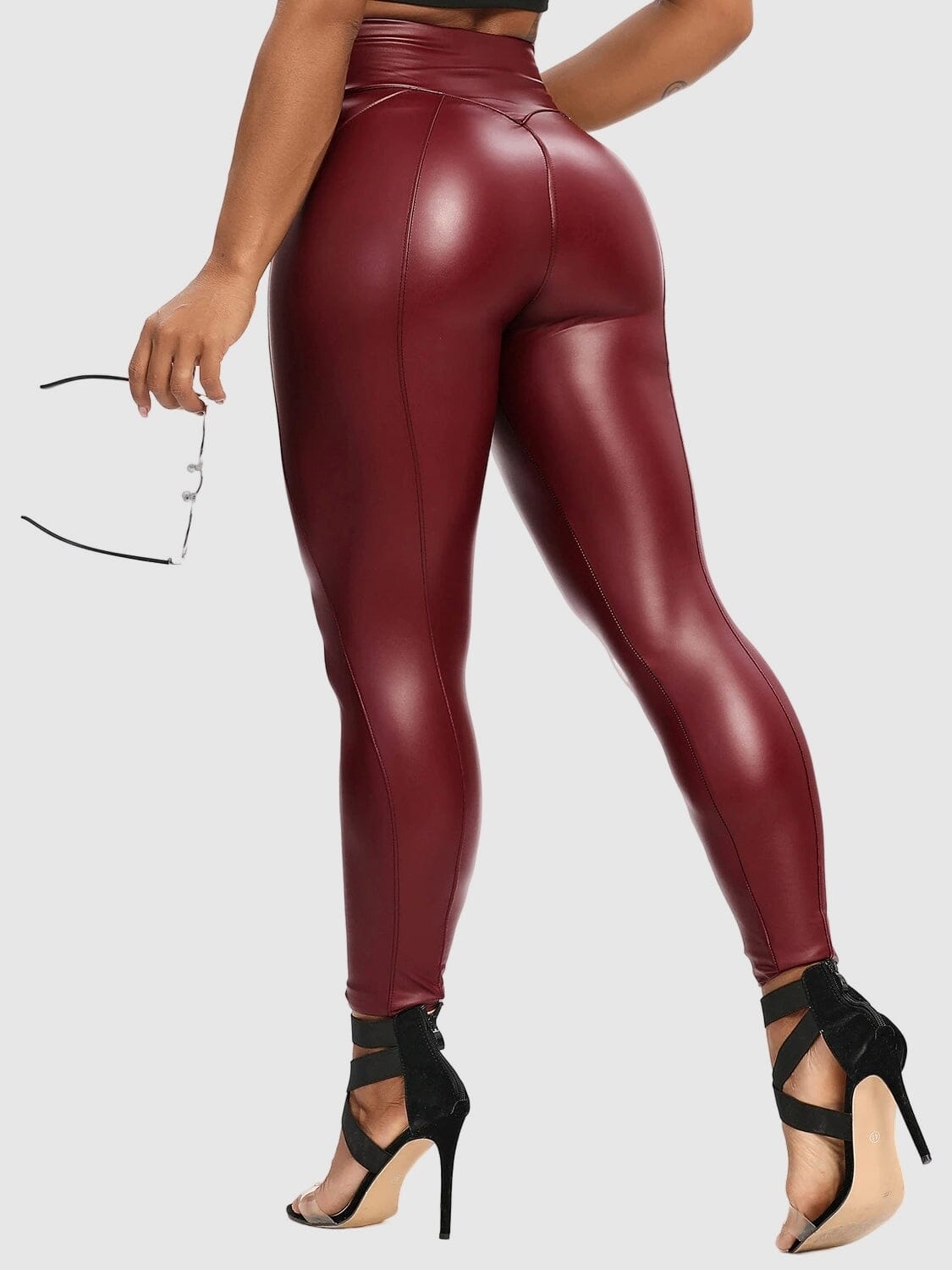 Legging Simili Cuir Taille Zippée