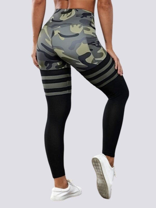 Legging Sport Camouflage Maintien Ferme Taille Haute (Poches)