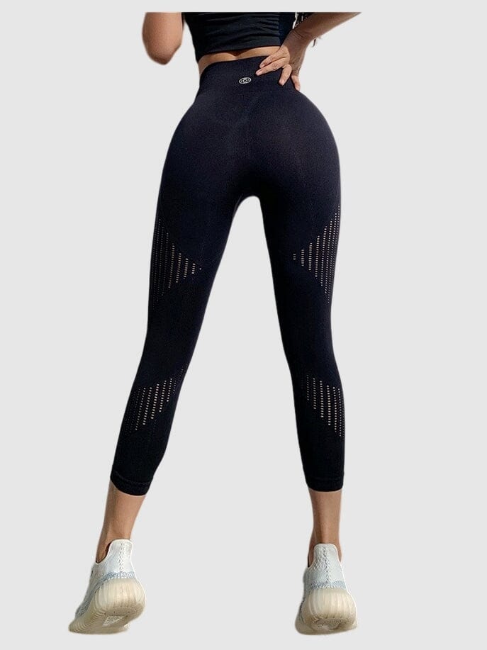 Legging Sport Capri Sans Couture Taille Haute