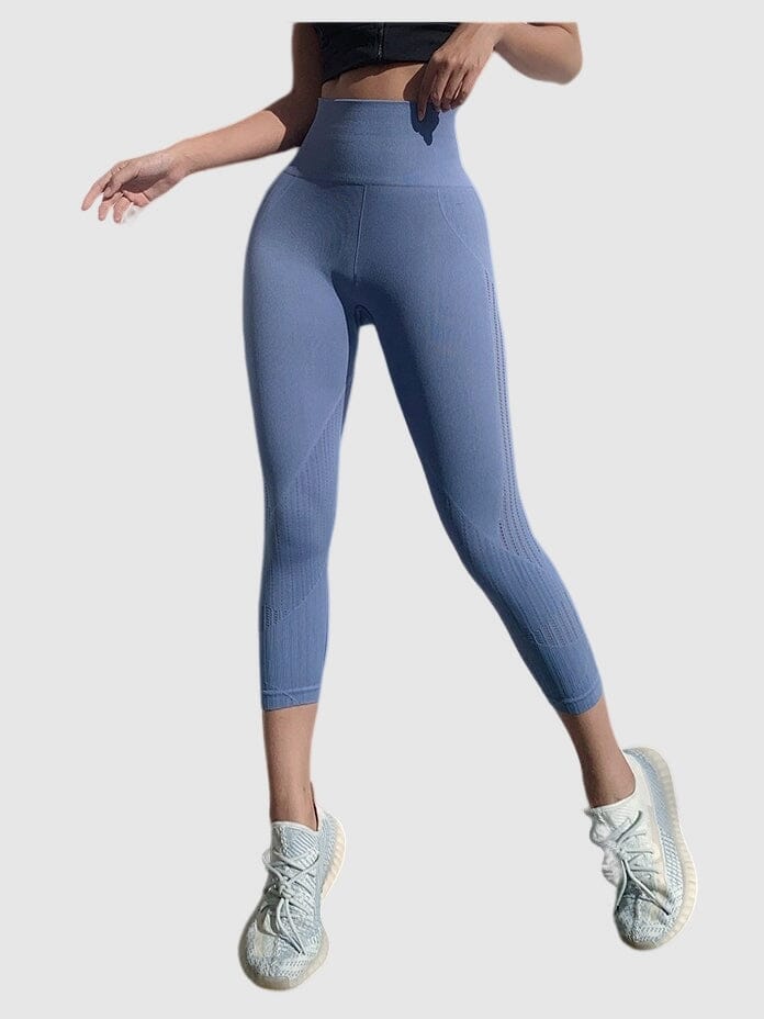 Legging Sport Capri Sans Couture Taille Haute