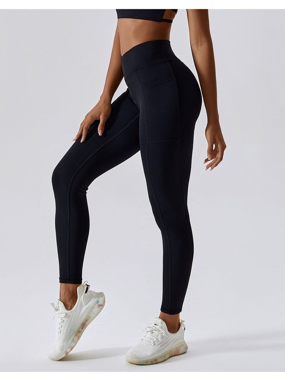 Legging Sport Ceinture V Push Up Poches