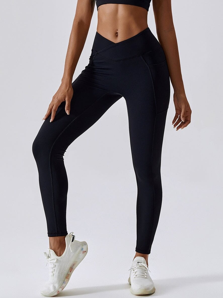 Legging Sport Ceinture V Push Up Poches