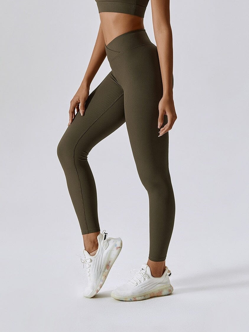 Legging Sport Côtelé Taille Croisée - Melissa