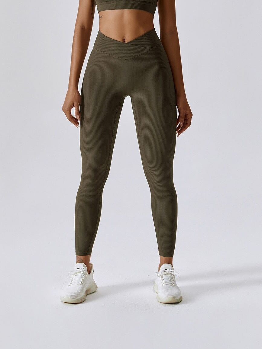 Legging Sport Côtelé Taille Croisée - Melissa