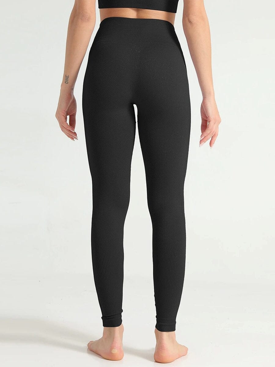 Legging Sport Côtelé Taille Haute