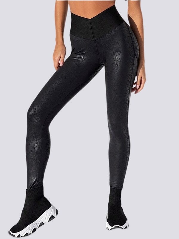 Legging Sport Effet Cuir Push Up