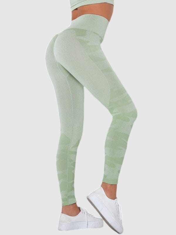 Legging Sport Imprimé Camouflage Sans Couture