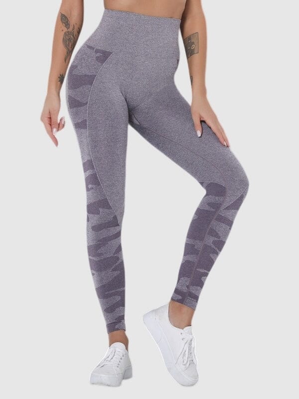 Legging Sport Imprimé Camouflage Sans Couture