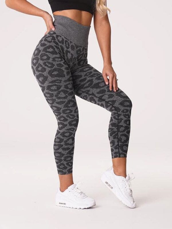 Legging Sport Imprimé Léopard Push Up (Sans Couture)