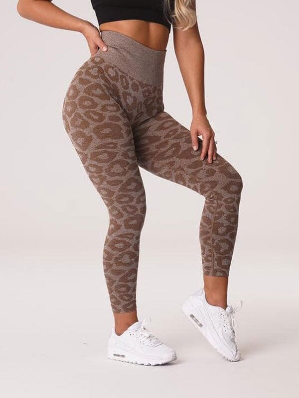 Legging Sport Imprimé Léopard Push Up (Sans Couture)