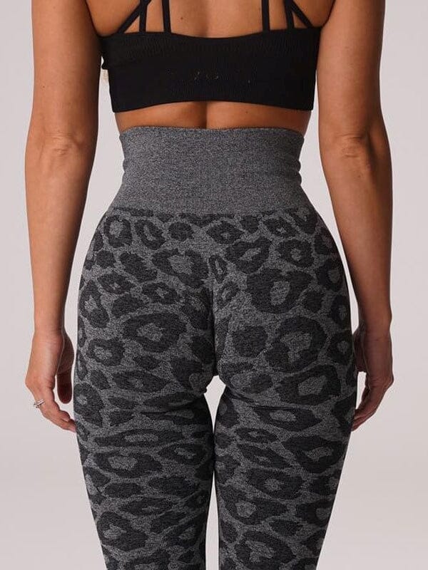 Legging Sport Imprimé Léopard Push Up (Sans Couture)