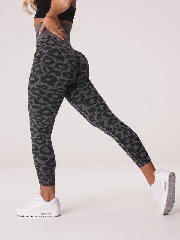 Legging Sport Imprimé Léopard Push Up (Sans Couture)