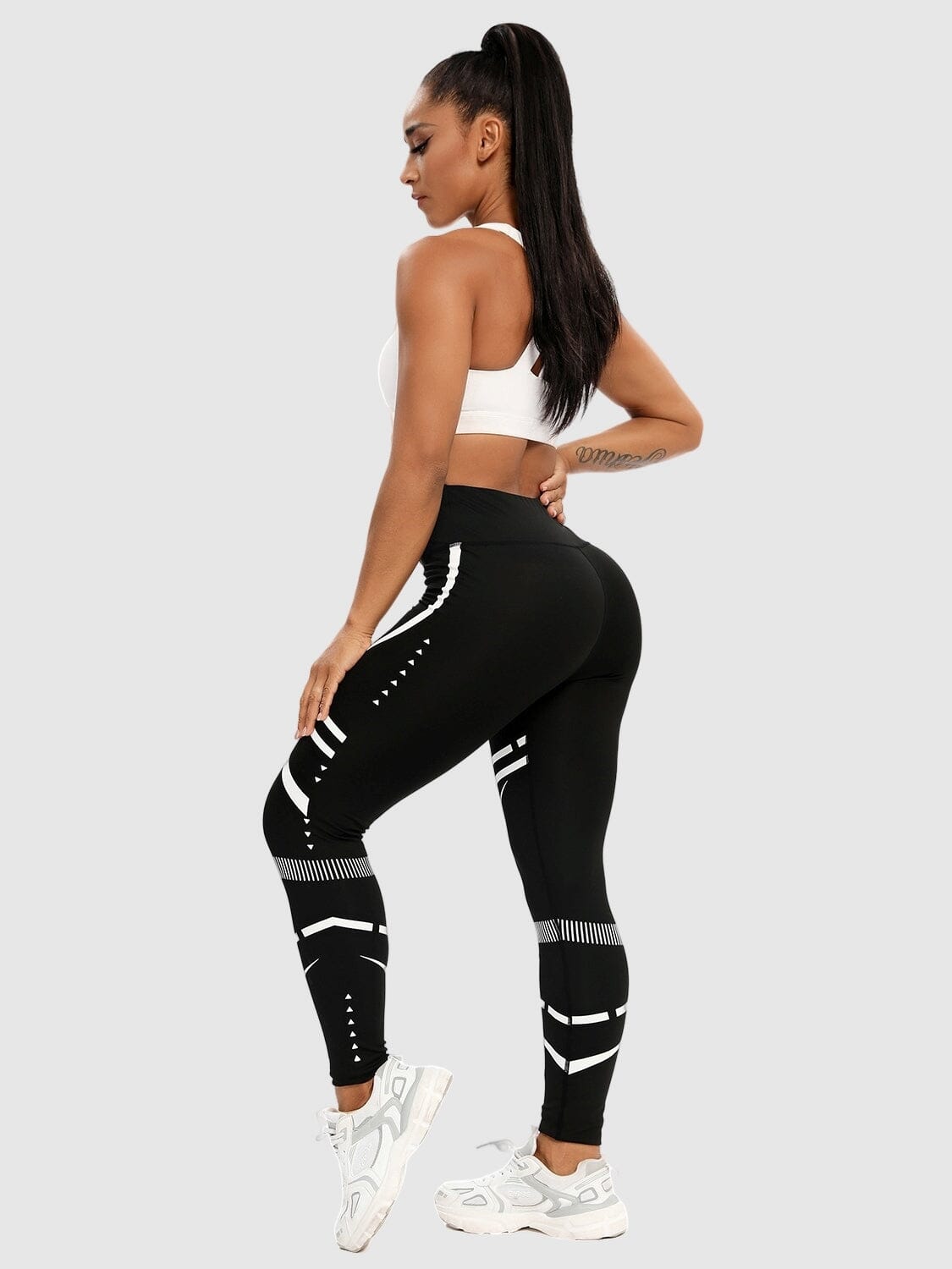 Legging Sport Motif Géométrique Sans Couture