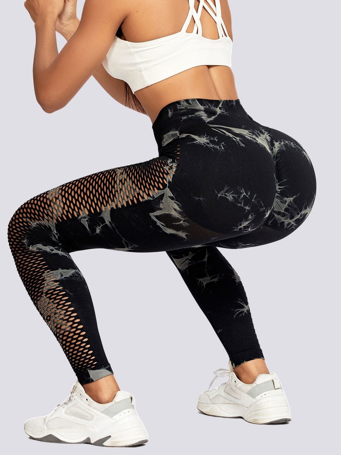 Legging Sport Motif Imprimé Maille Sans Couture (Push Up)