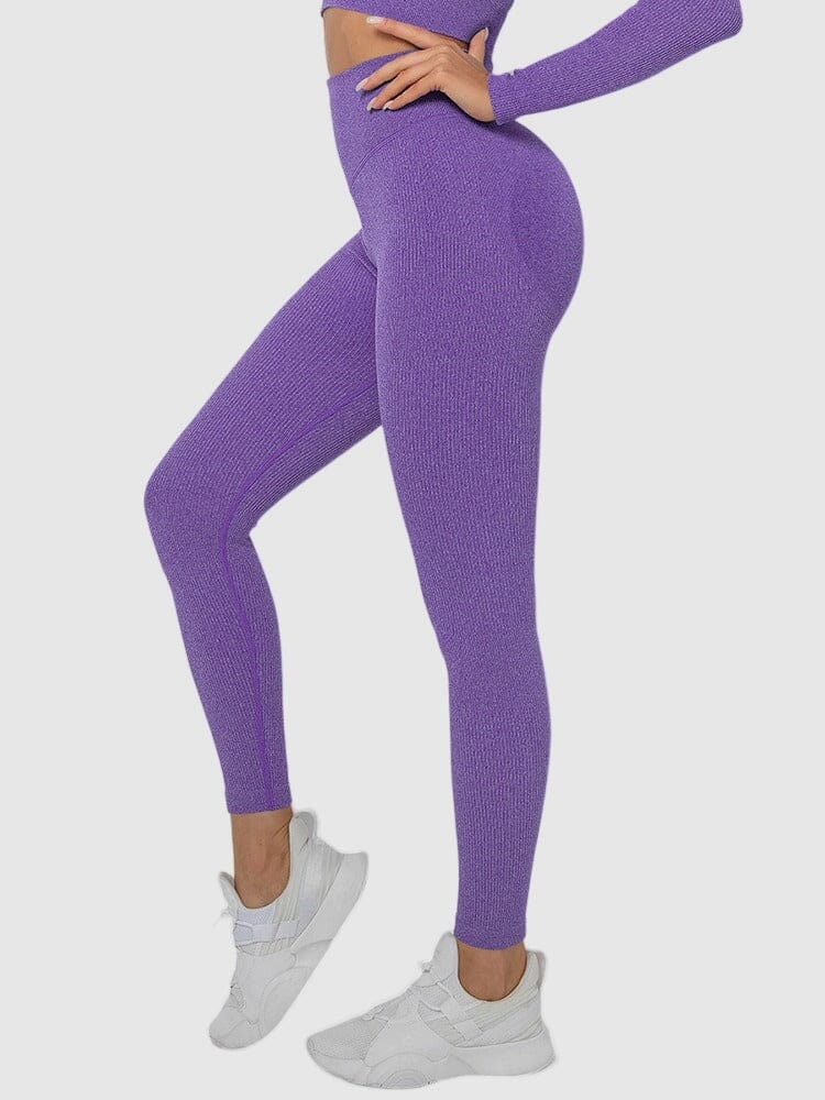 Legging Sport Sans Couture Côtelé (Push Up)