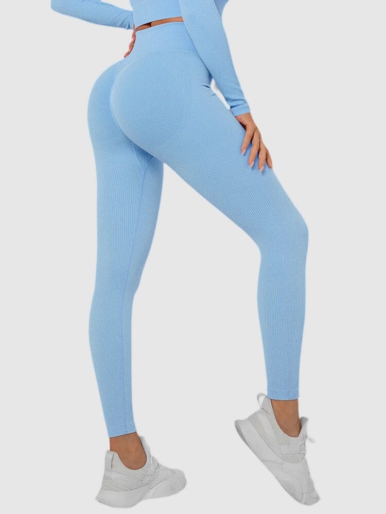 Legging Sport Sans Couture Côtelé (Push Up)