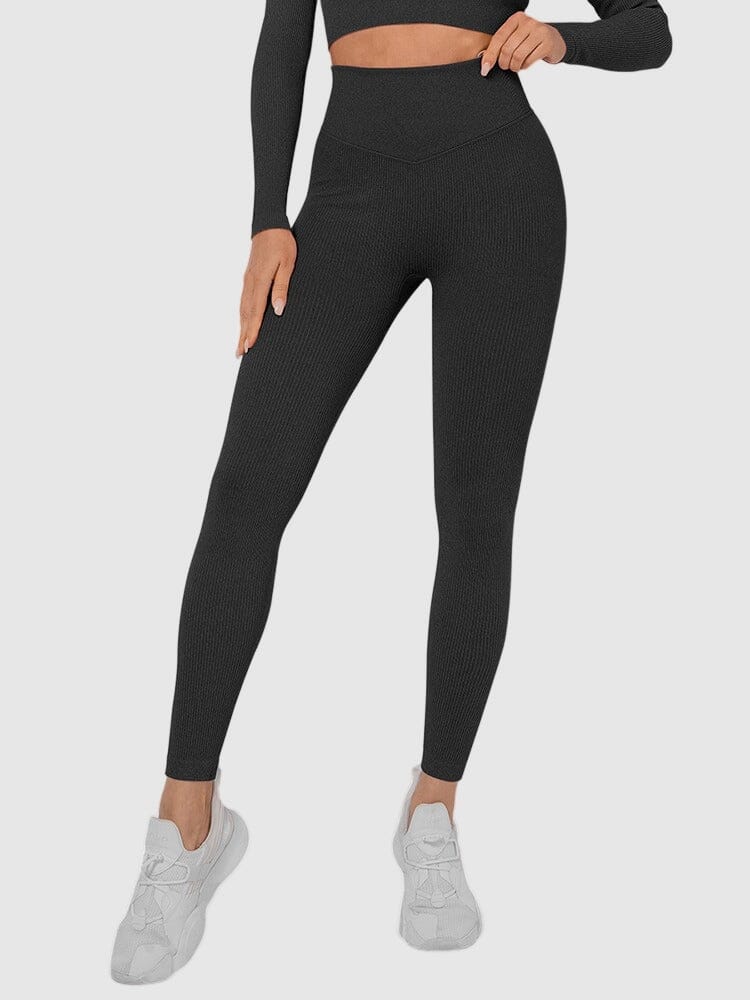 Legging Sport Sans Couture Côtelé (Push Up)