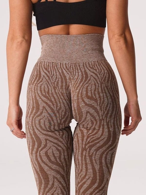 Legging Sport Sans Couture Imprimé Zèbre