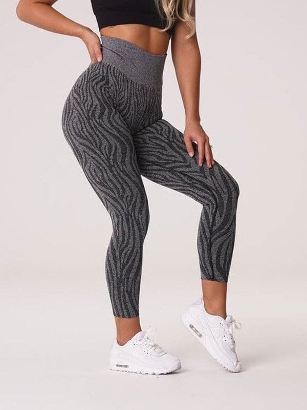 Legging Sport Sans Couture Imprimé Zèbre