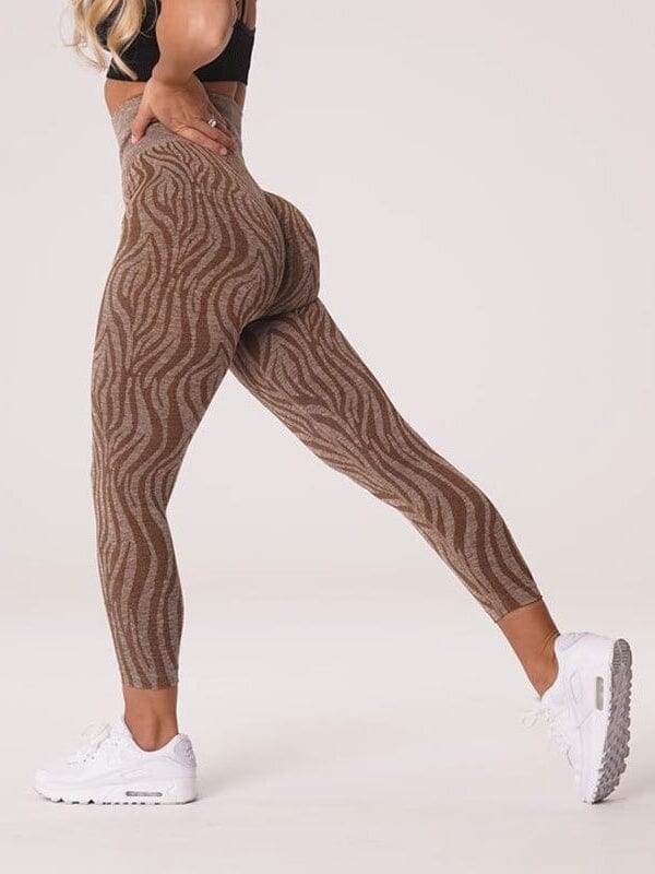 Legging Sport Sans Couture Imprimé Zèbre