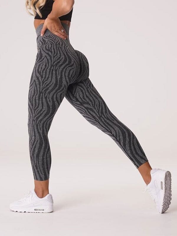 Legging Sport Sans Couture Imprimé Zèbre