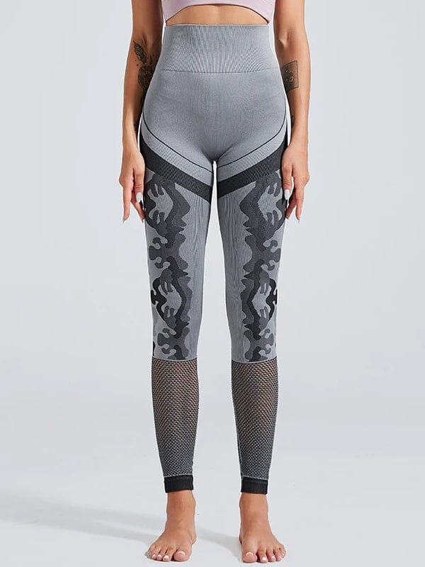 Legging Sport Taille Extra Haute Camouflage