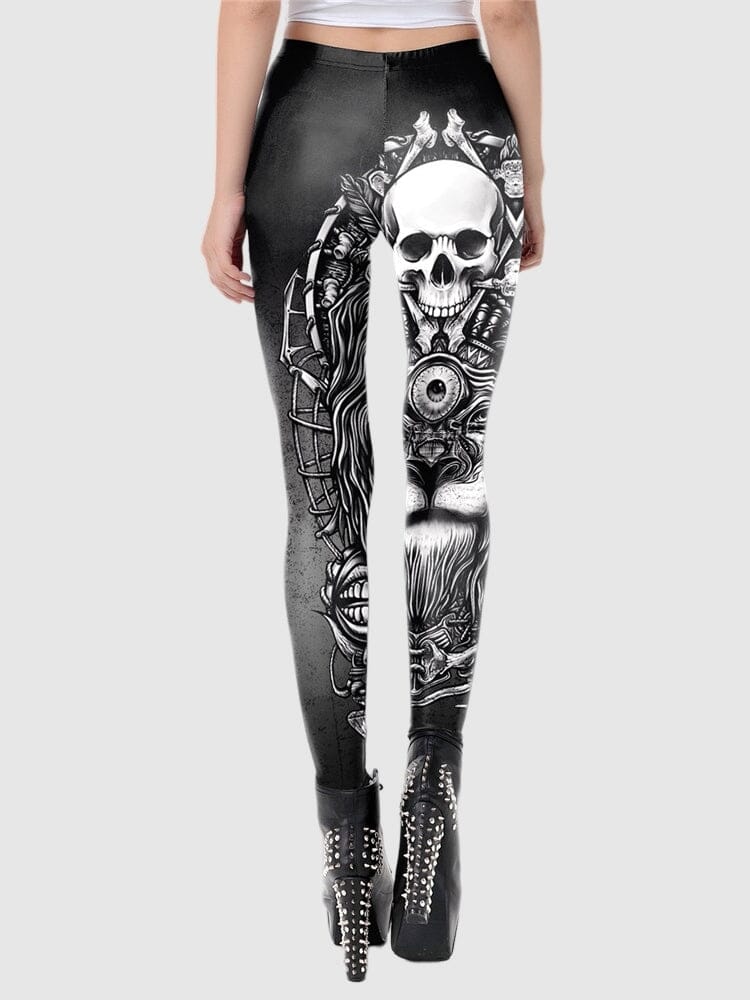 Legging Tête de Mort et Lion