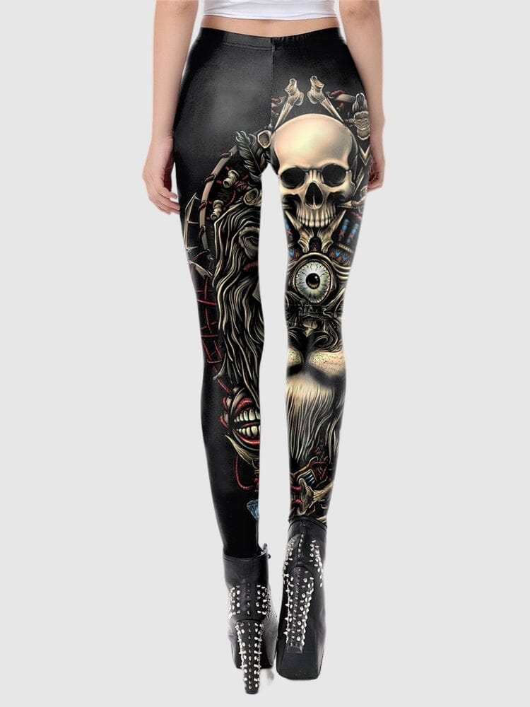 Legging Tête de Mort et Lion