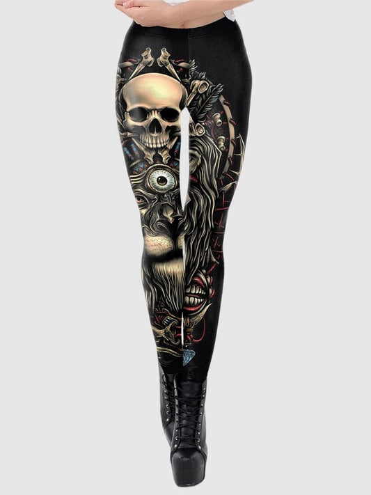 Legging Tête de Mort et Lion