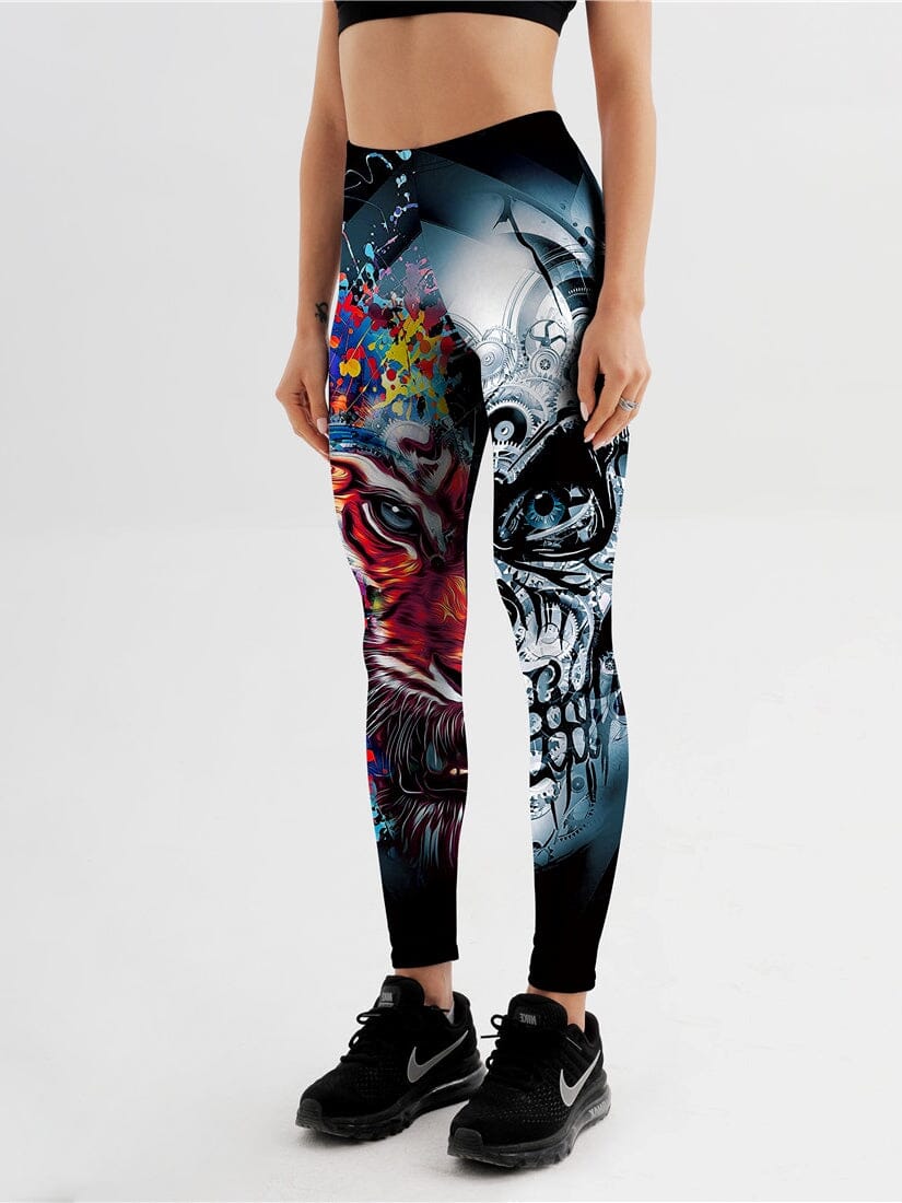 Legging Tête de Mort et Tigre