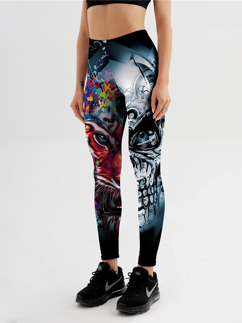 Legging Tête de Mort et Tigre