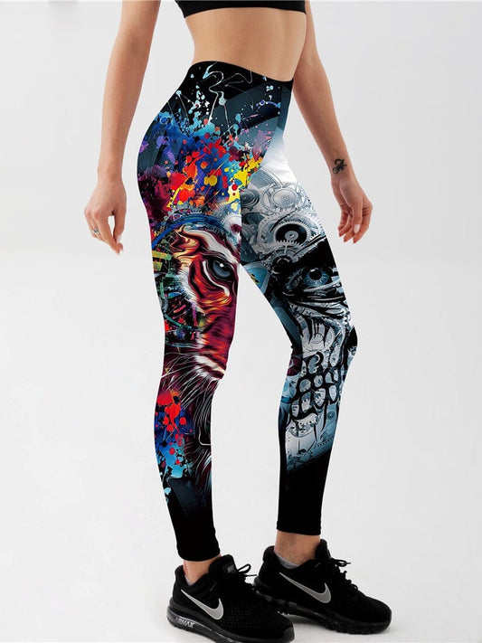 Legging Tête de Mort et Tigre